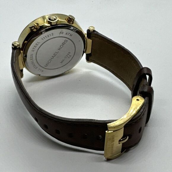 Michael Kors MK2249 Women's Brown Leather Gold Analog Dial Quartz Watch JNA626 - Picture 8 of 11